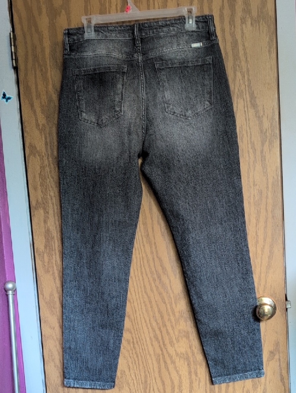 KanCan Straight Leg High-Rise Grunge Gray Black Wash 90's High Waisted Jeans - Picture 6 of 15